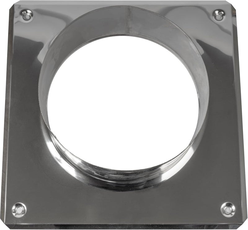 Vent Systems 6" Inch Stainless Steel Chimney Top Plate - Base Mount for Flue Cap or Cowl - Square to Round Roof Cover Flange - Steel Plate Cover for Chimneys - Image 2